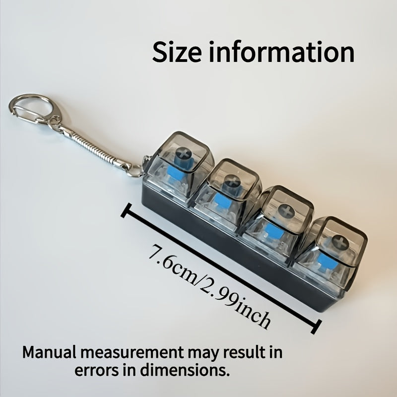 four button press decompression keychain portable fun