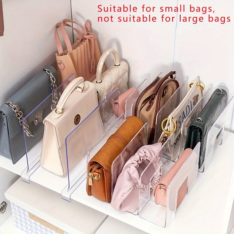 space saving acrylic handbag organizer 4 wallet dividers