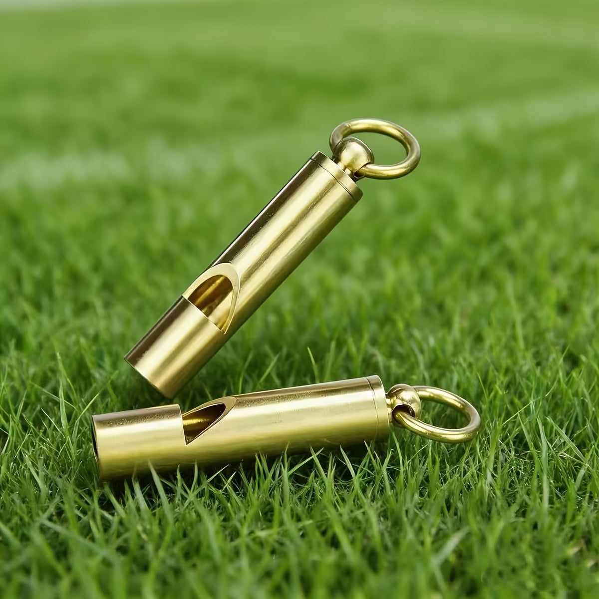2 loud emergency survival whistles heavy duty golden