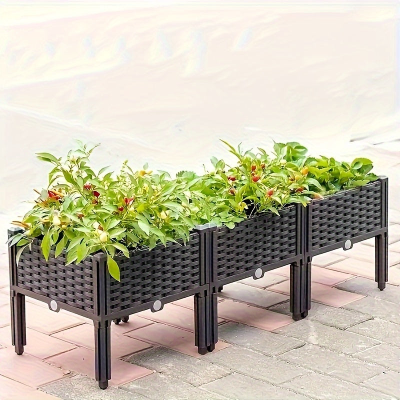 2 3pcs raised garden bed legs elevated plastic planter box