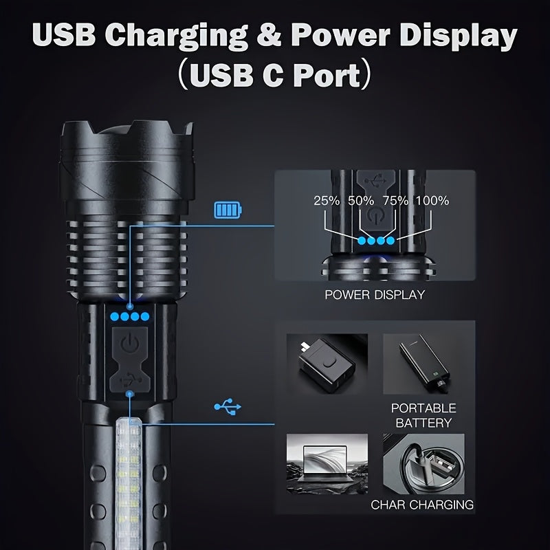 2pcs super powerful rechargeable flashlight