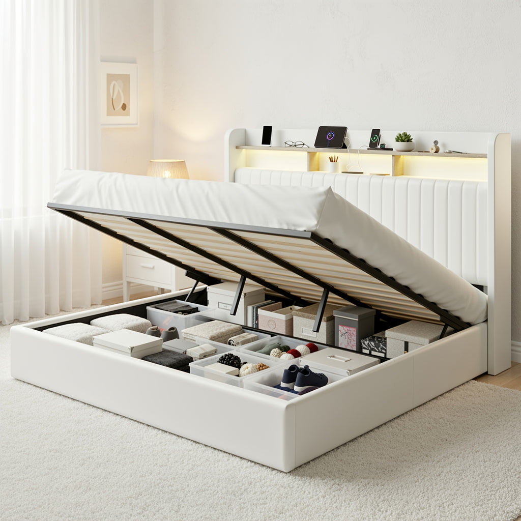 lift storage bed frame velvet vertical channel