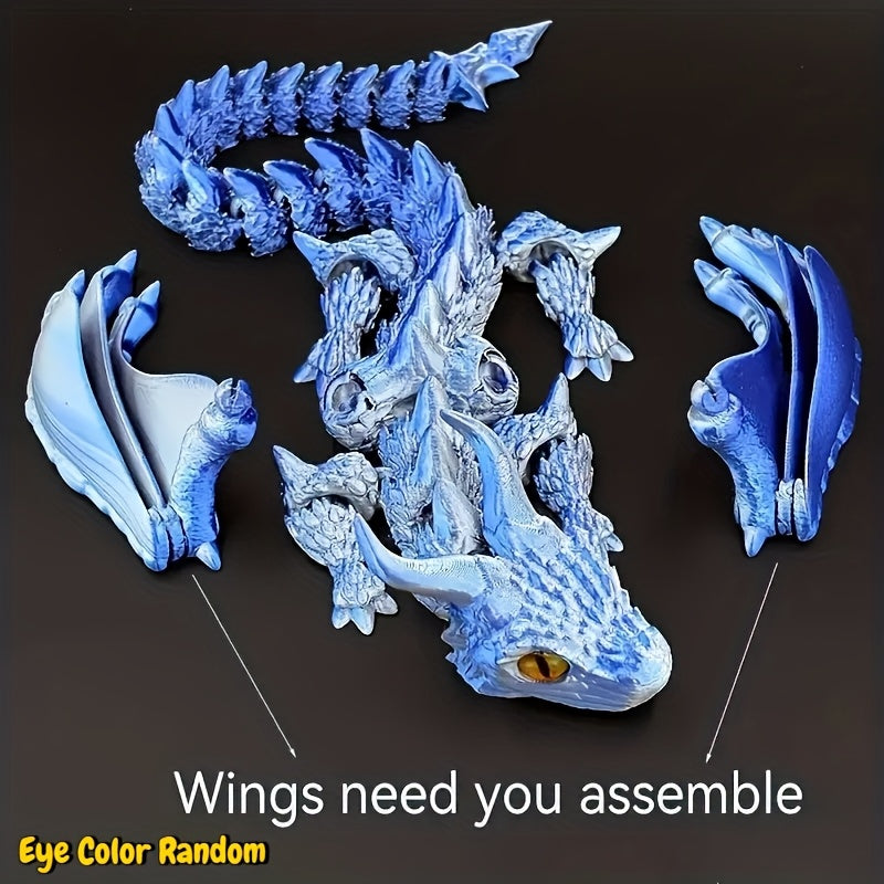 laser holographic 3d printed flying dragon articulated