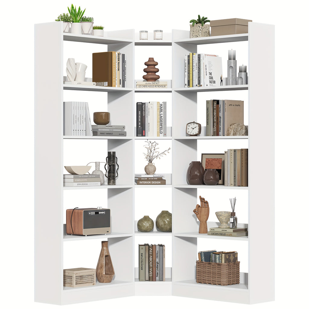 70 8 corner bookshelf bookcase 7 tiers l shaped bookshelf