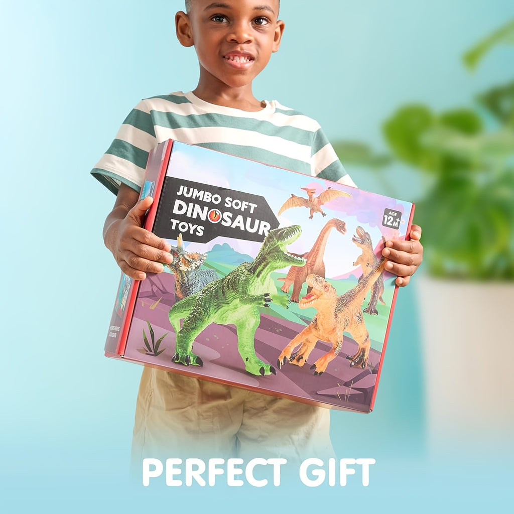 6pcs large dinosaur figures educational book