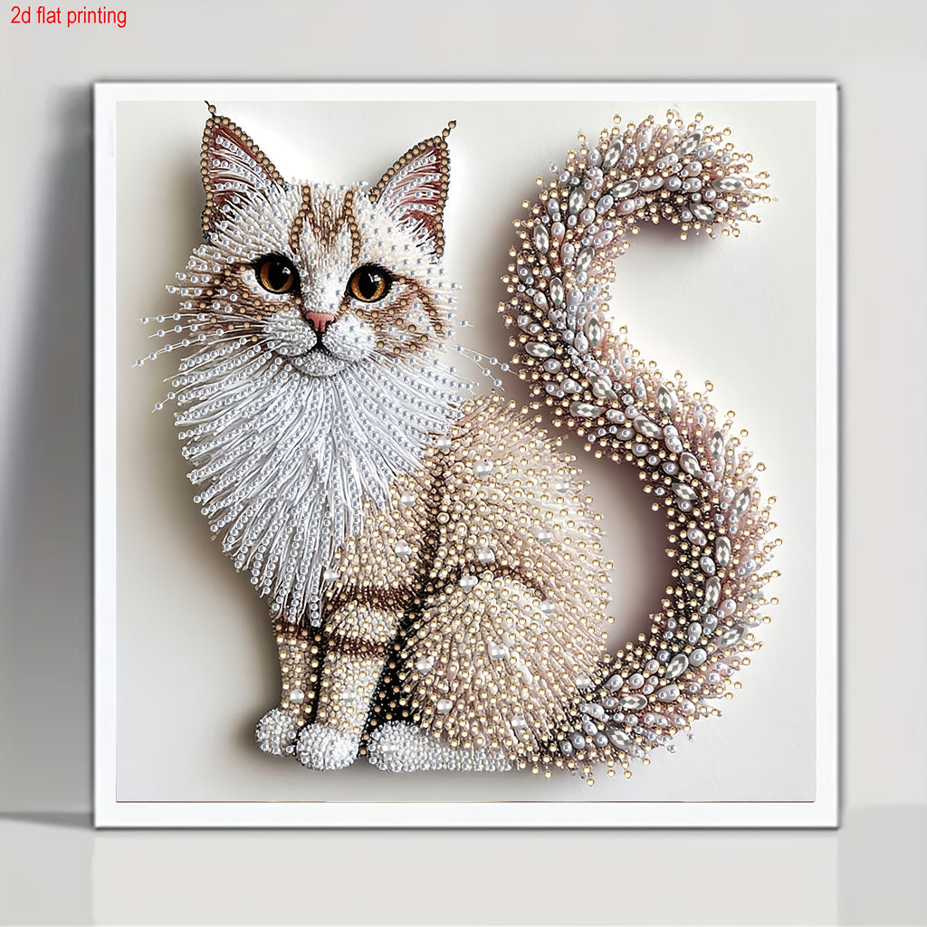 a set fluffy kitten 5d diamond painting kit diy
