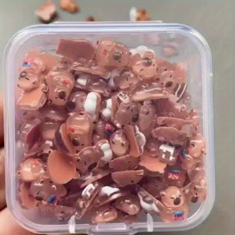 111 mini capybara figurine set nail art decorative additions