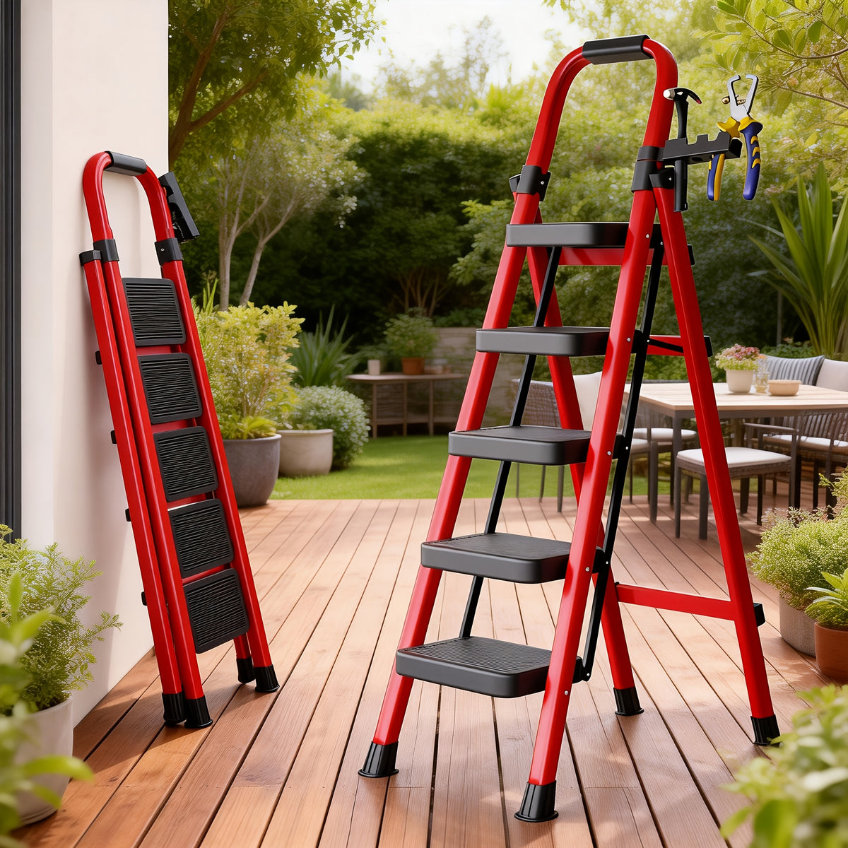 folding 5 4 3 step ladder portable multi functional ladder