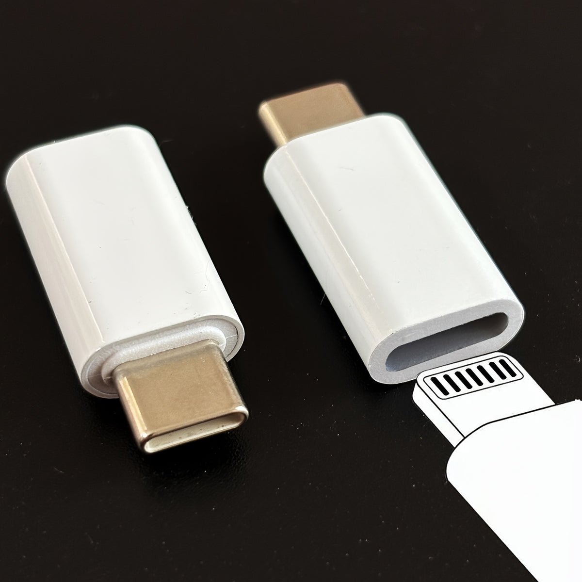 2 pack iphone lightning usb c adapter type c charger