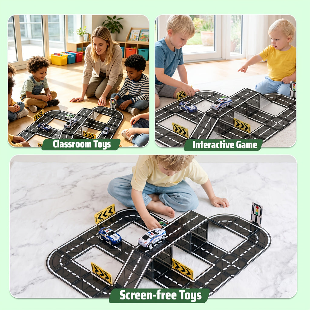 44pcs magnetic track set pulling small cars magnetic