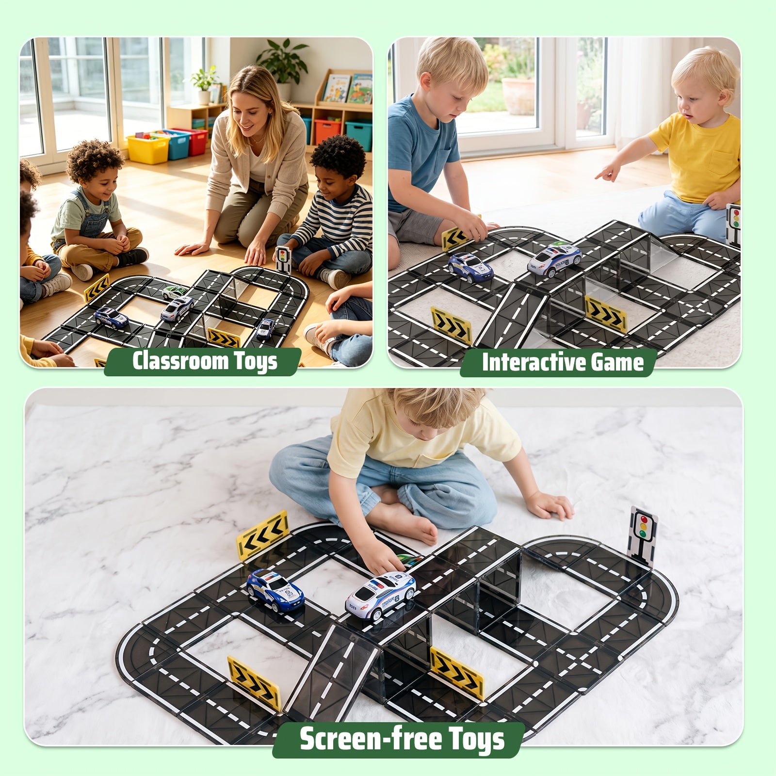 44pcs magnetic track set pulling small cars magnetic