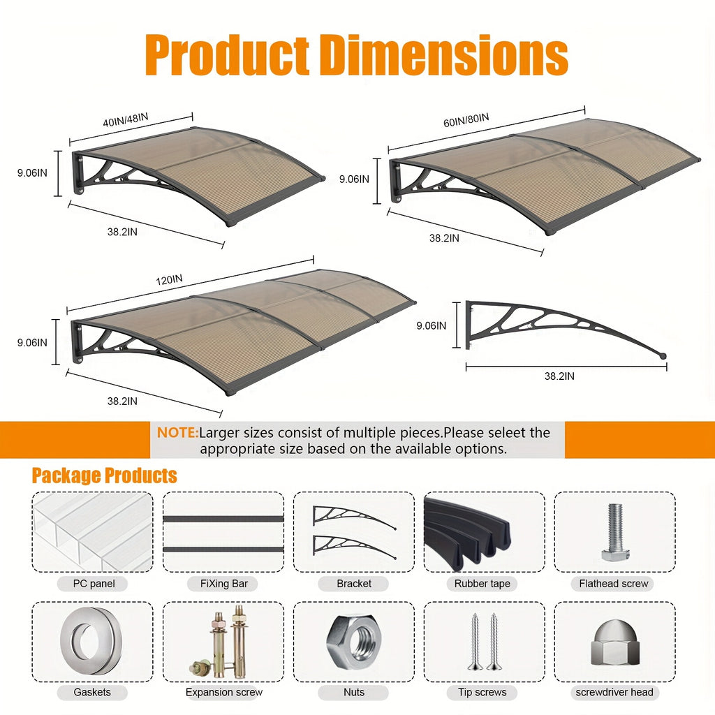 uv resistant weather polycarbonate patio awning abs frame