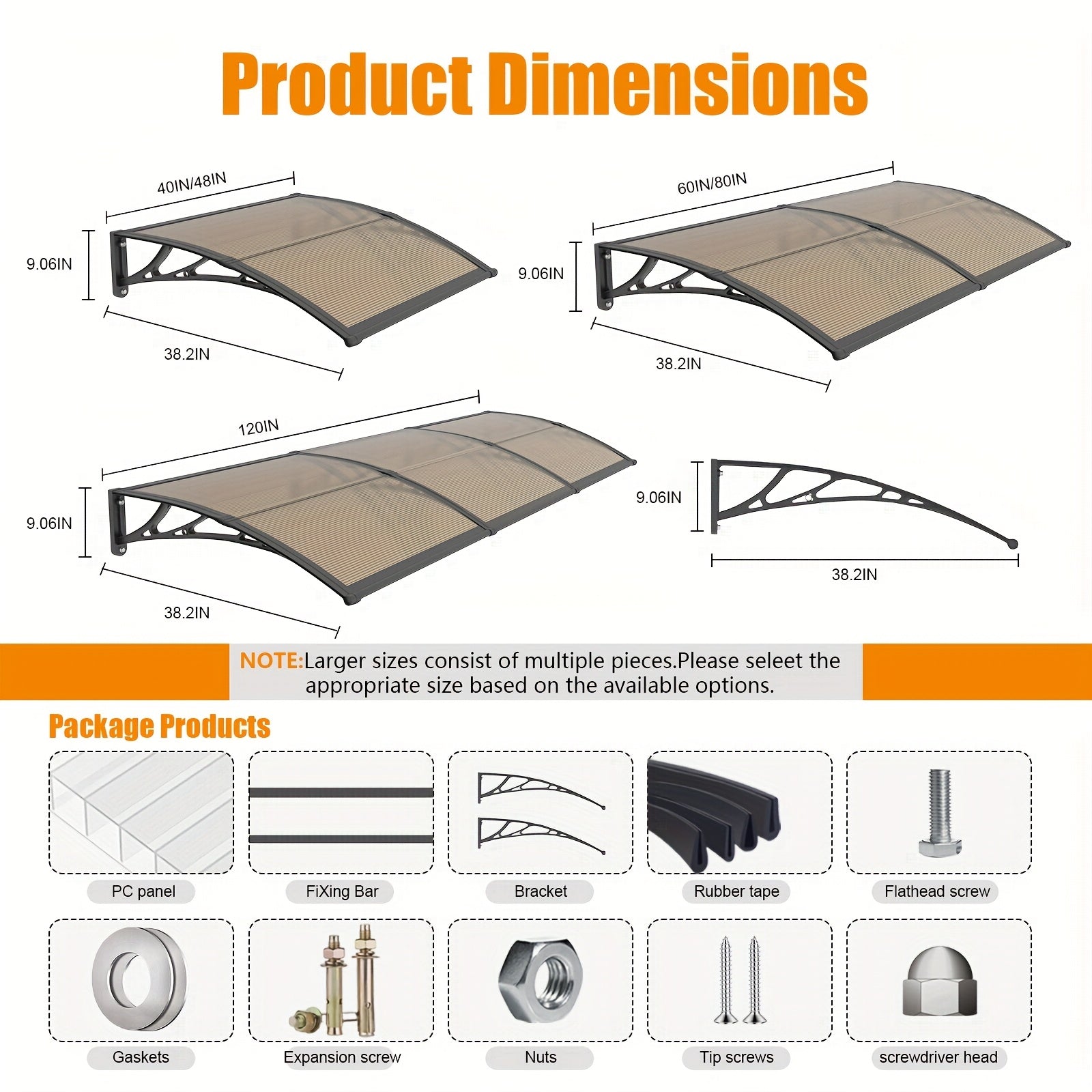 uv resistant weather polycarbonate patio awning abs frame