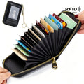 women rfid credit card holder wallet keychain id window