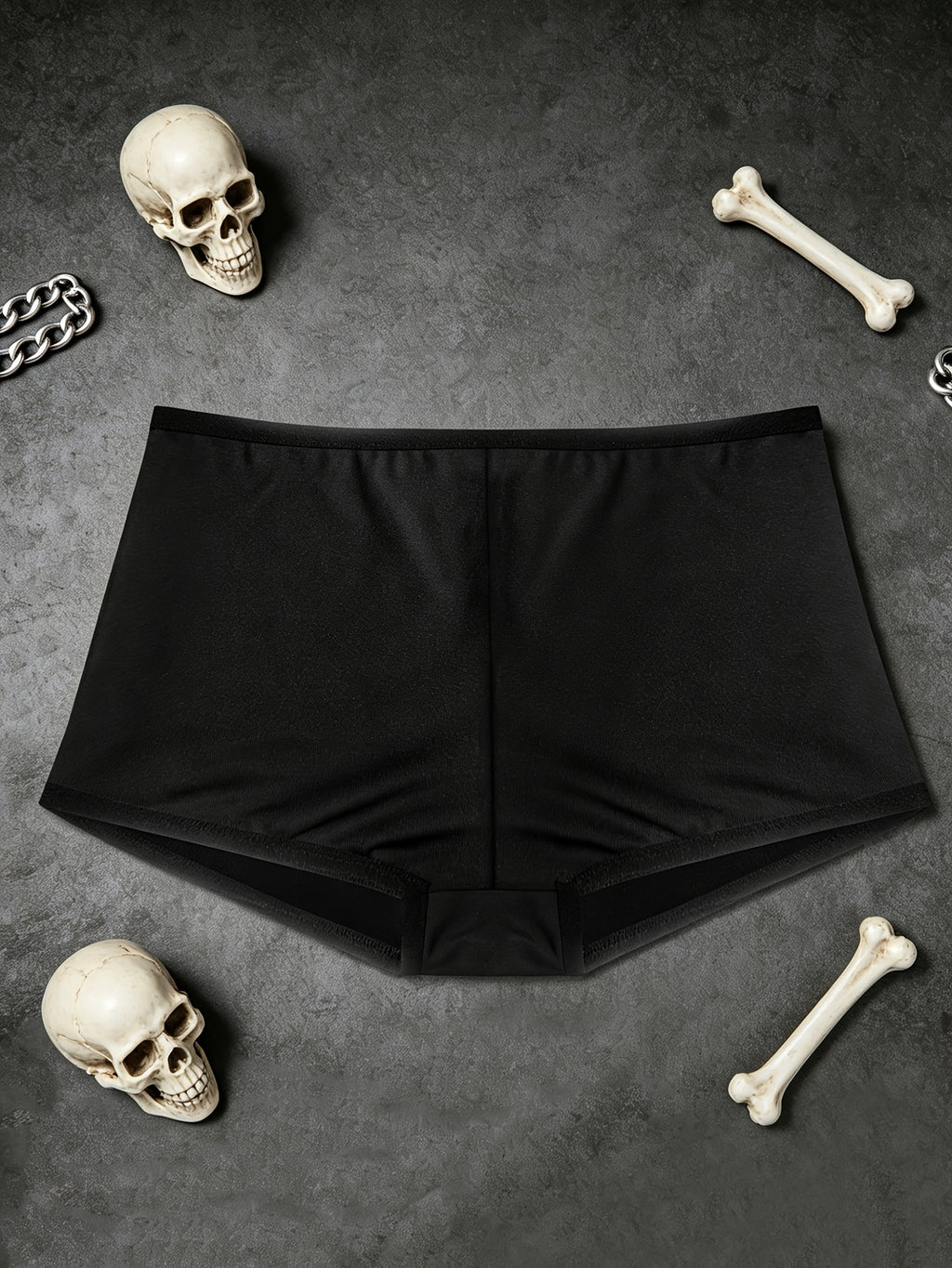 dark gothic hot fix   skull palm womens boyshort