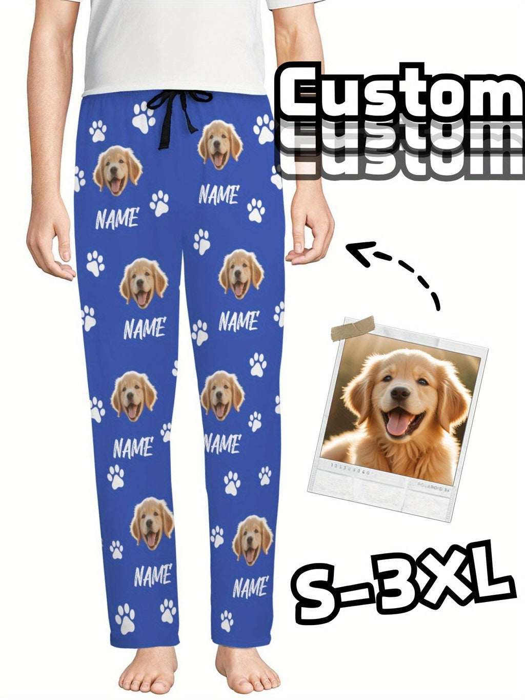 custom mens pants a face