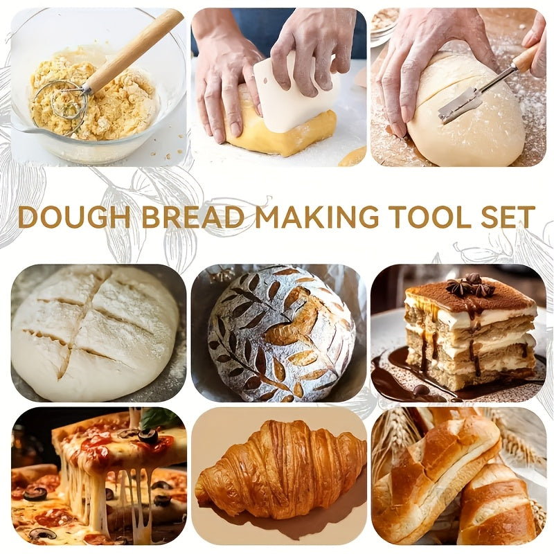 10pcs bread baking kit stainless steel danish dough whisk
