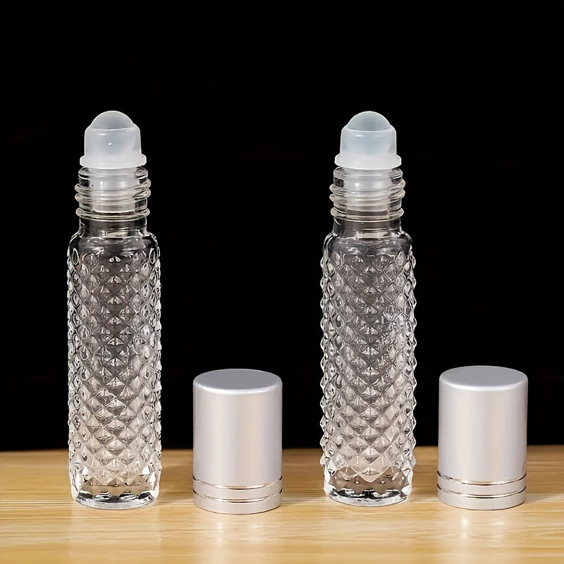 two refillable glass ball bottles designed cosmetics