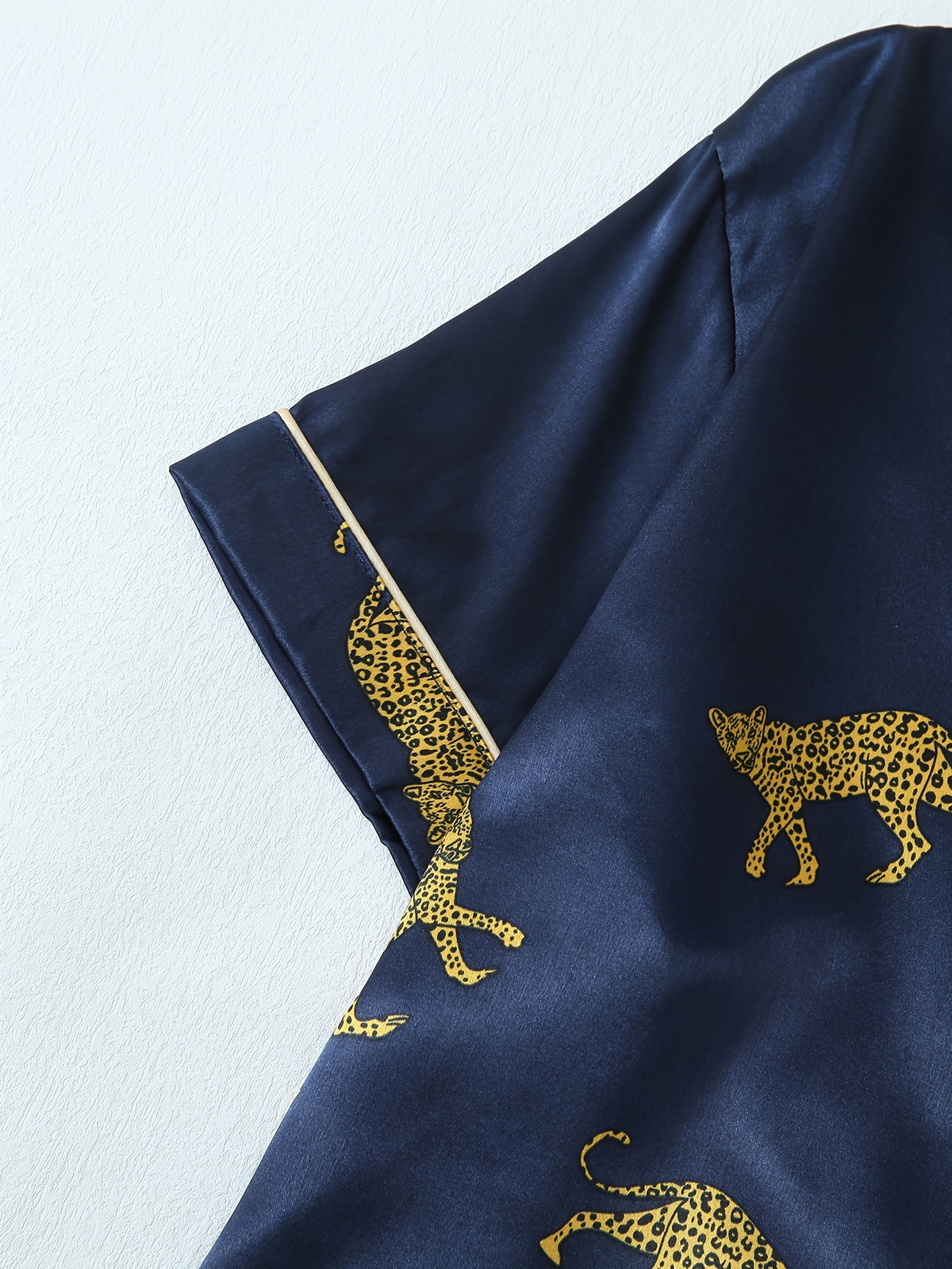 satin leopard print womens pajama set | temu Temu