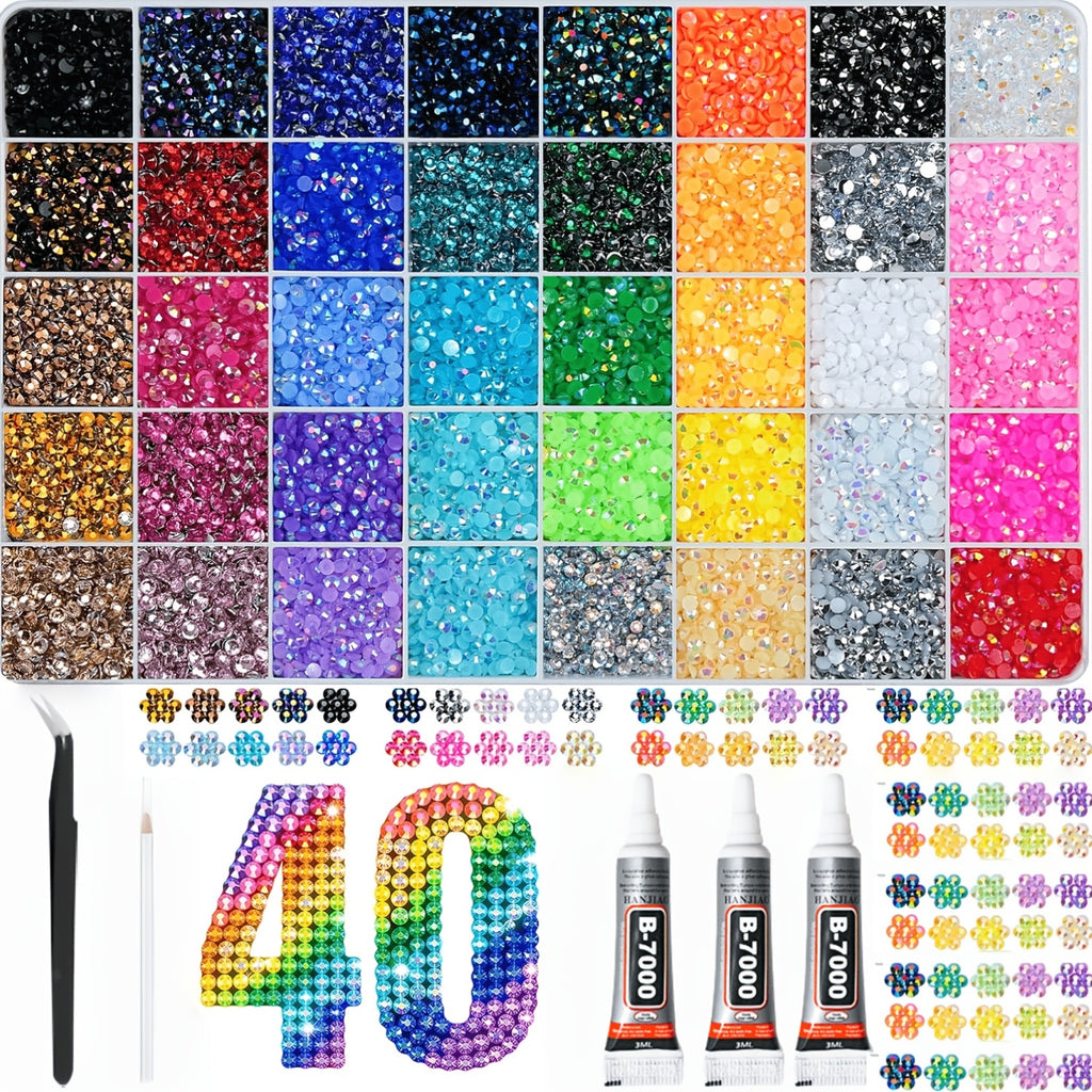 40 colors 50000pcs 3mm   decoration set resin