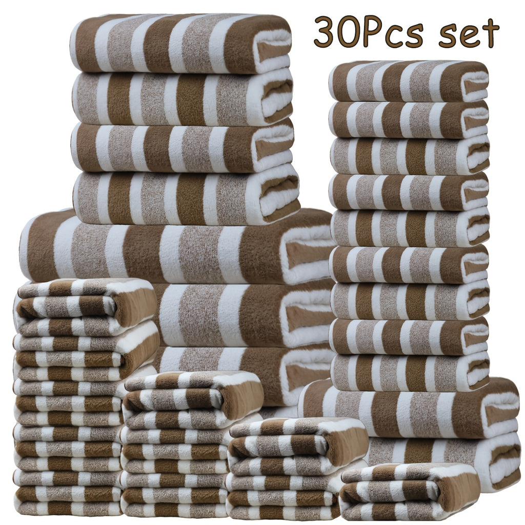30pcs large wide   towel set quick