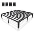 14 inch black metal bed frame king queen full twin