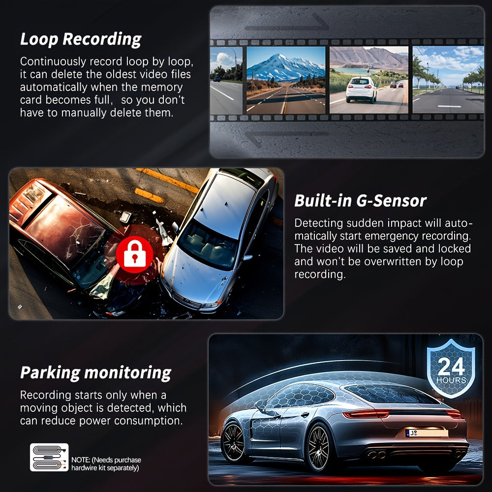 360 panoramic car dash cam fhd 1080p 4   0