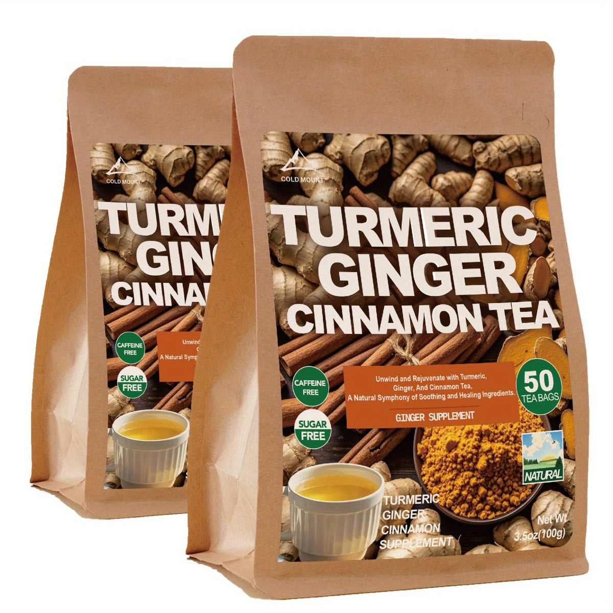 natural herbs turmeric ginger cinnamon tea
