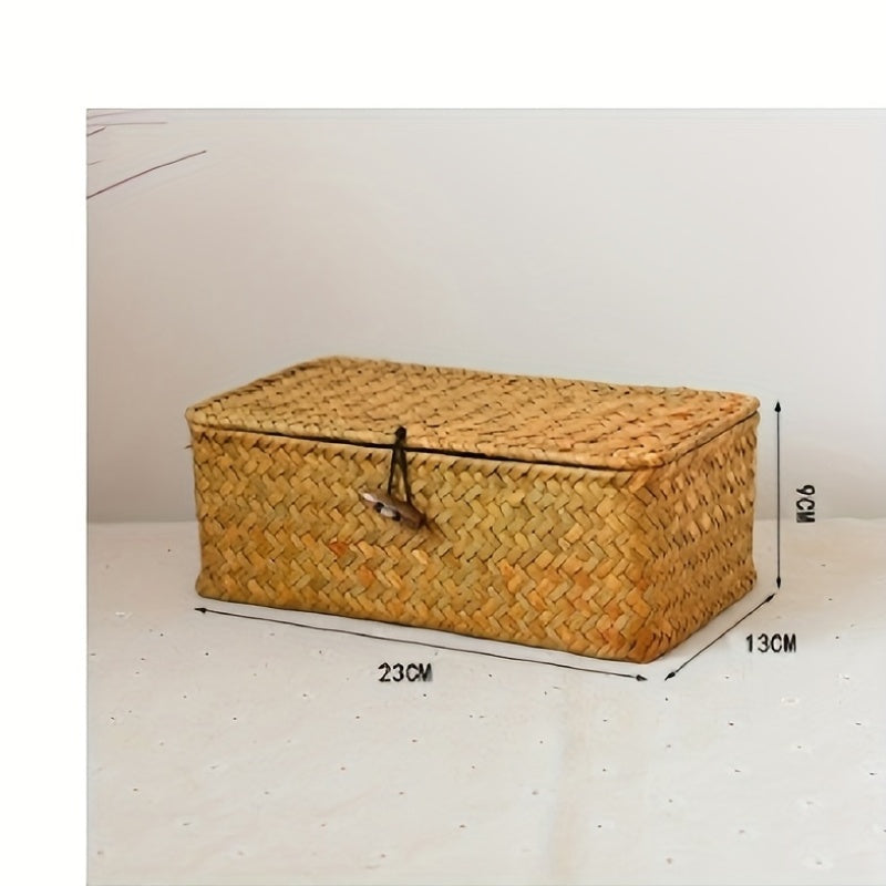 hand   home woven storage blue storage box shelf