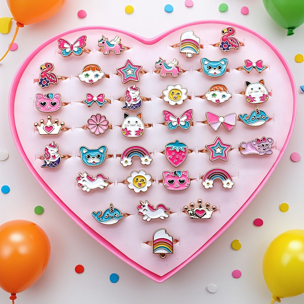 10pcs set girls alloy drip oil animal cartoon style