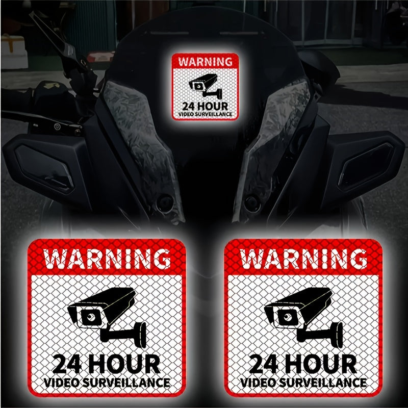 1pc 24 hour video monitoring warning sticker camera symbol