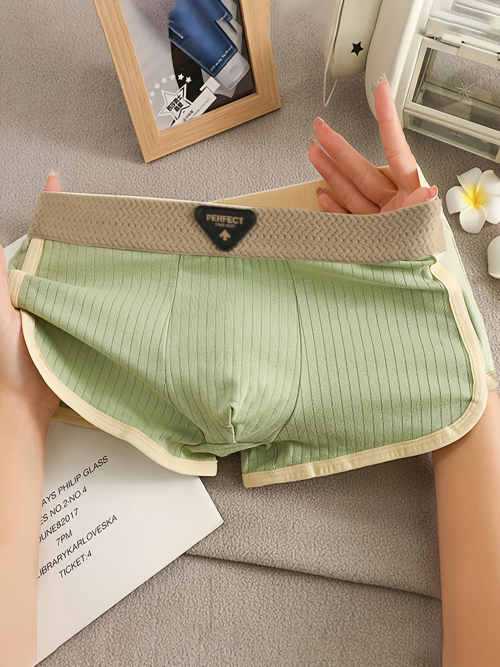 3pcs men   s underwear ribbed striped casual boxer briefs