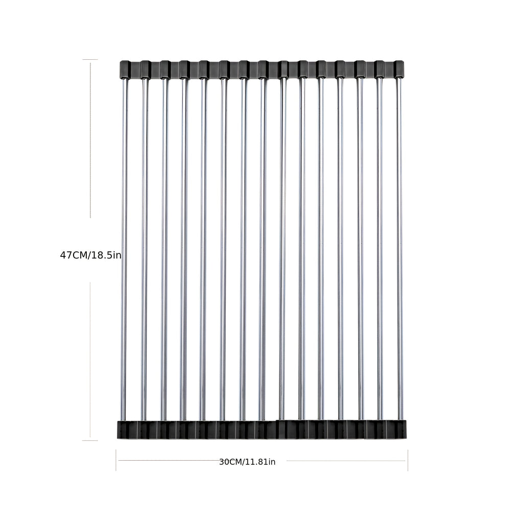 1pc deluxe roll stainless steel dish drying rack space