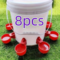8pcs automatic poultry waterer set red plastic chicken