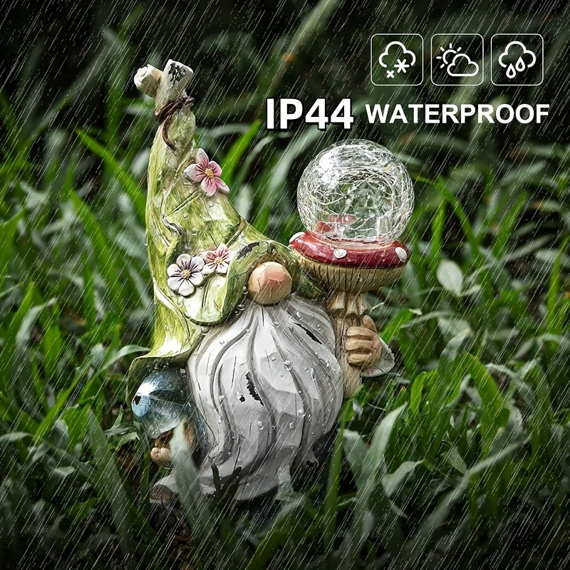 fairy garden decor gnome statue   light resin