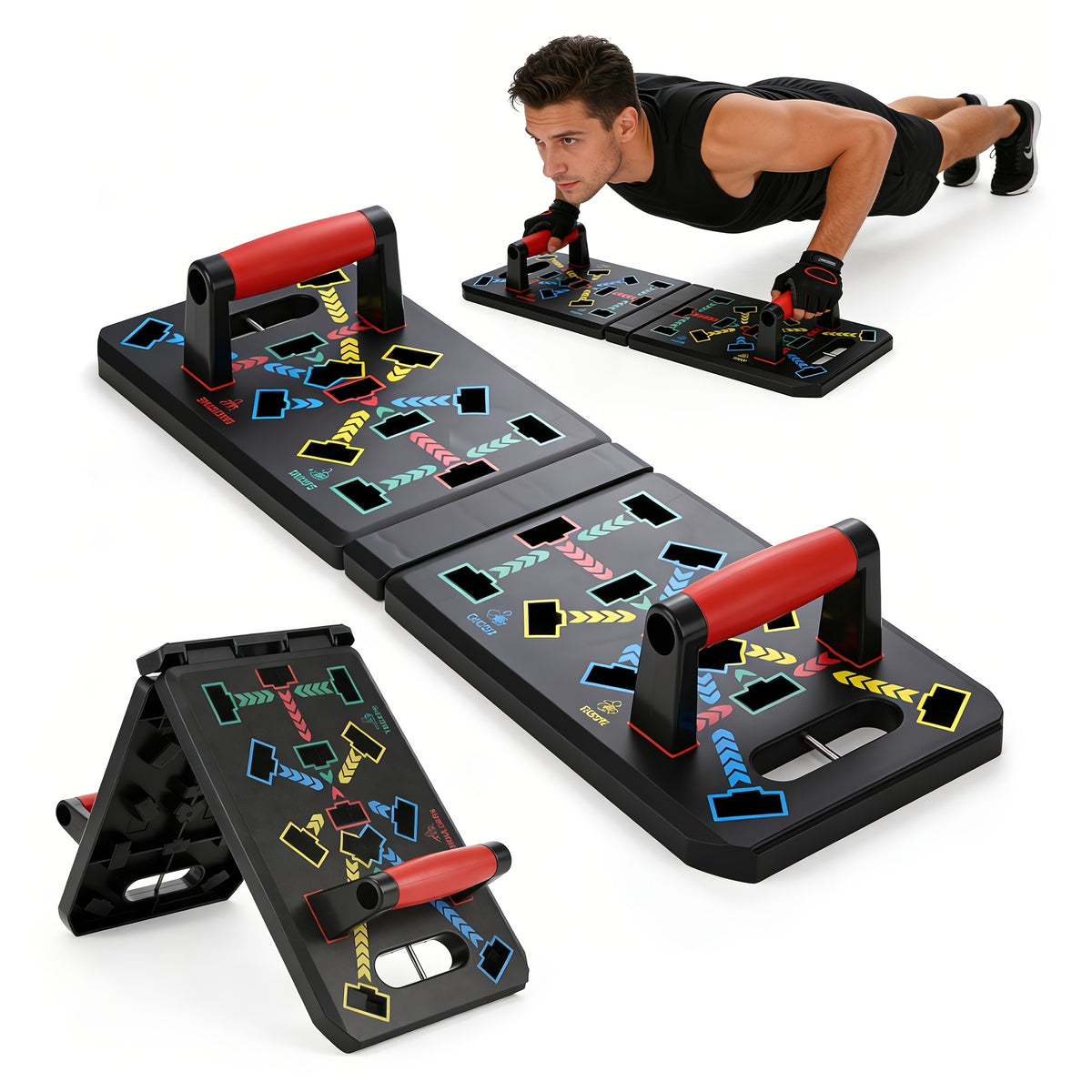 push board pilates bar   band ab roller foldable