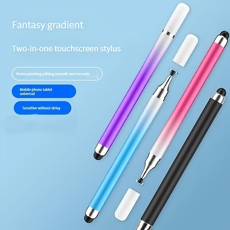 4pcs macaron gradient color capacitive stylus pen 2 in 1
