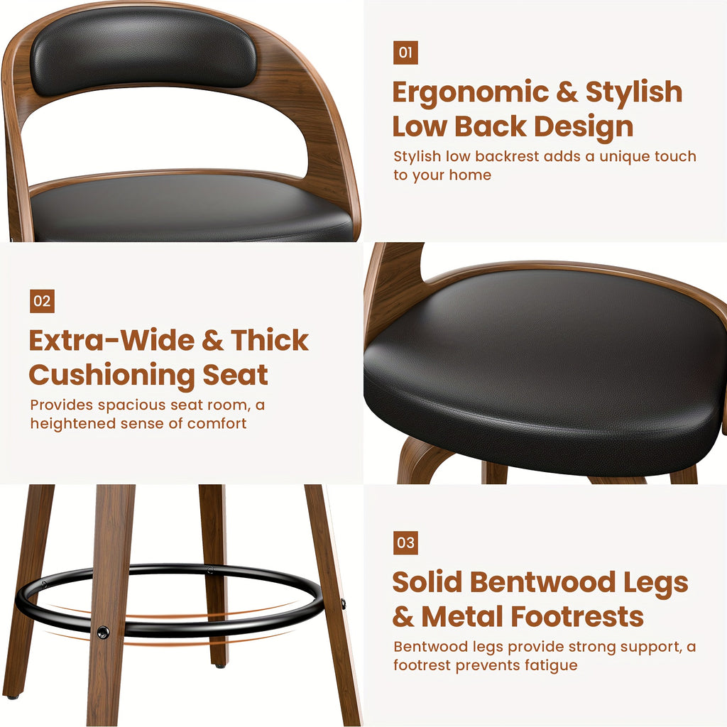 modern 26 counter height bar stools set 2 ergonomic