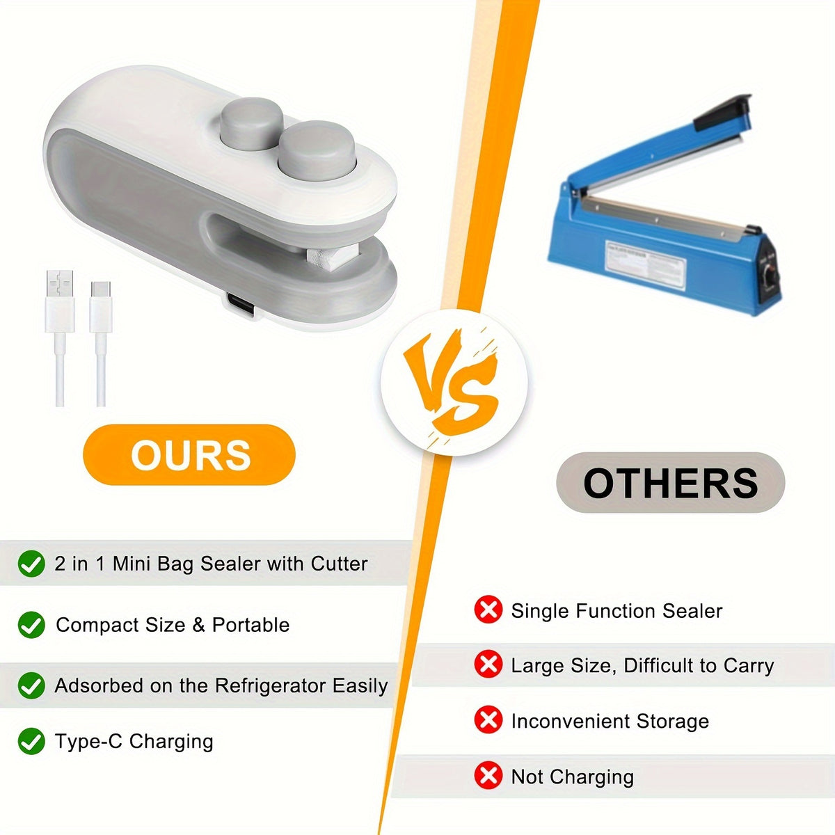 buy 1 get 1 free total 2pcs mini bag sealer usb c