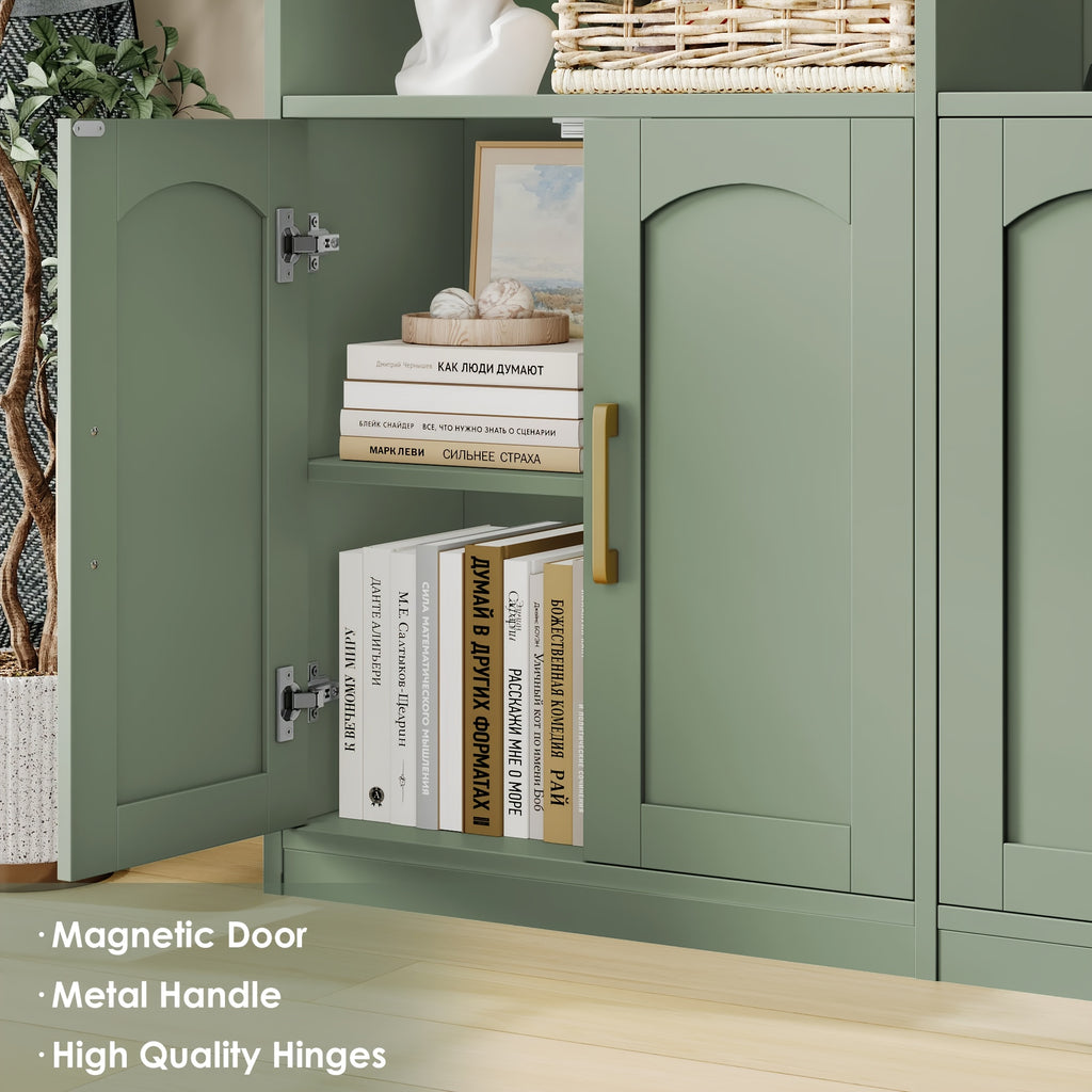 fultru bookshelf bookcase doors 6 tier   large