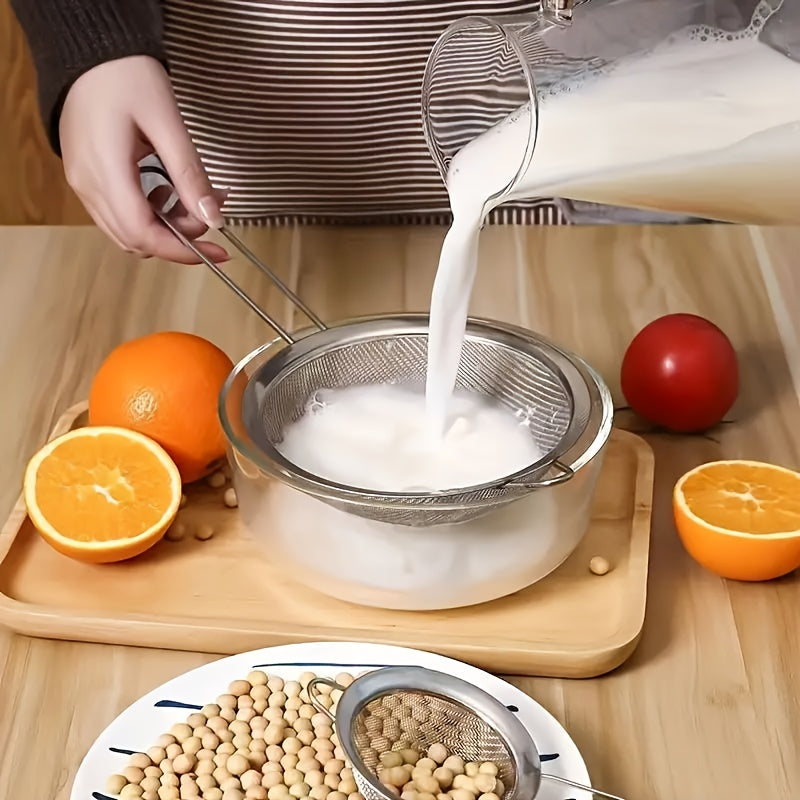 4pcs stainless steel flour sifter set handle   mesh