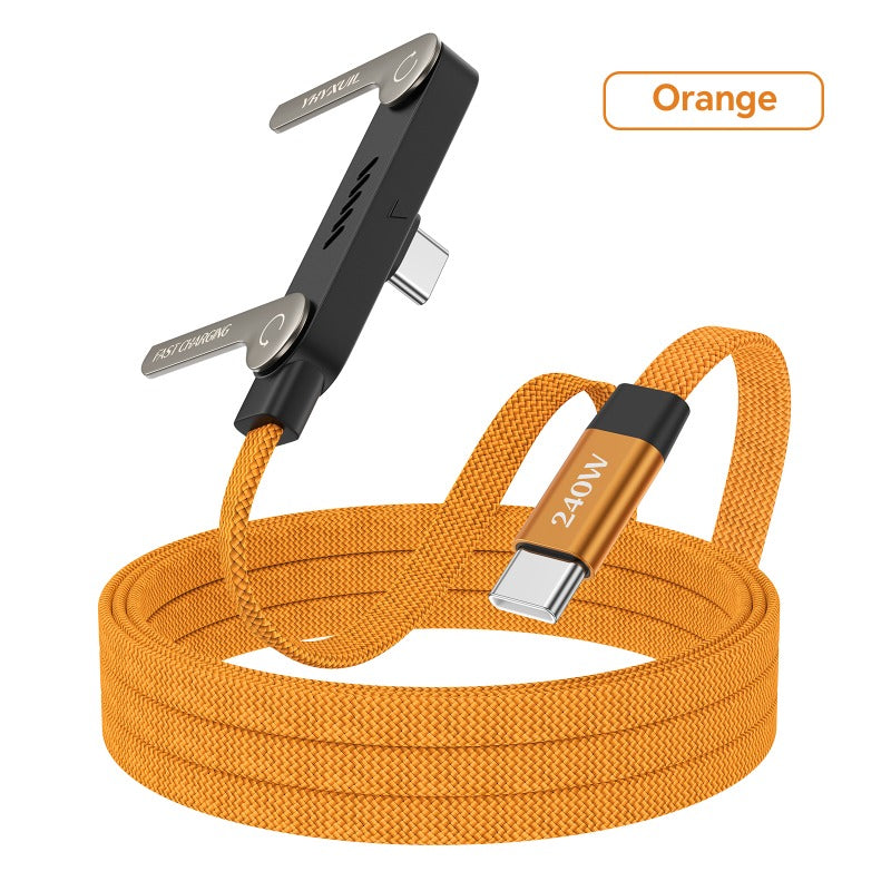 240w fast charging folding data cable built in bracket type