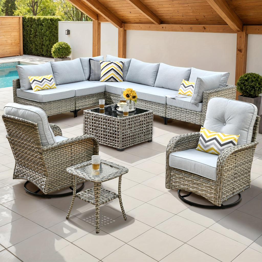 2 3 5 8 10pcs deep seat outdoor patio furniture set outside