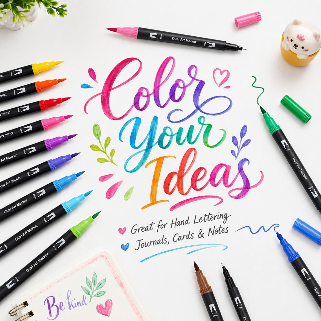 24 pack double tip coloring drawing pens rich