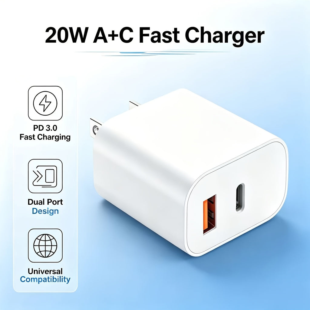 20w usb c fast phone charger type c power adapter 2 port