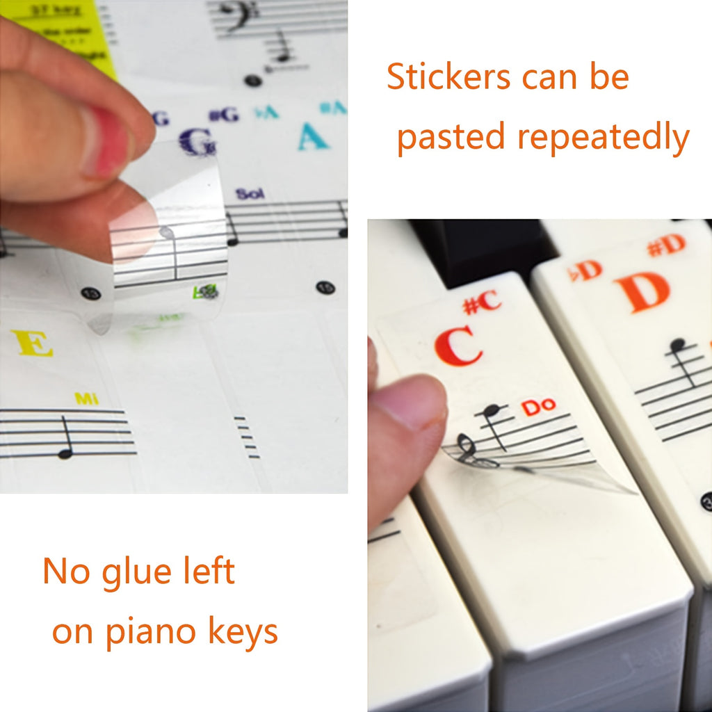 removable piano keyboard letter stickers compatible piano