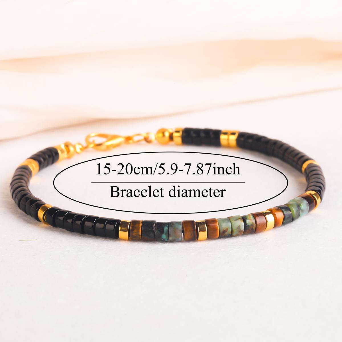 african agate tigers eye obsidian bead   bracelet