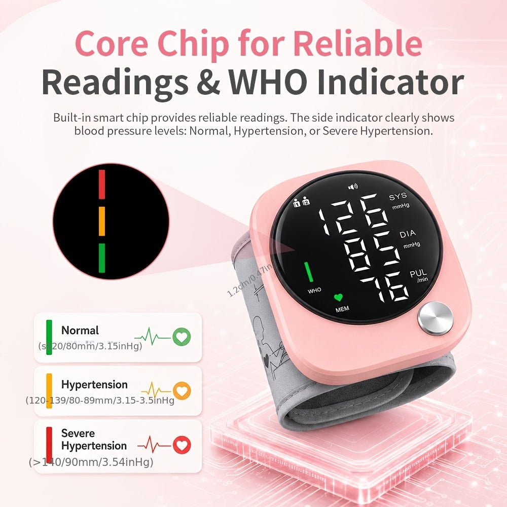 wrist blood pressure monitor adjustable cuff large lcd voice