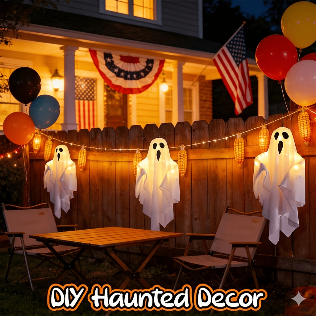 3pcs 20 inch halloween hanging ghosts led flying ghost ip44