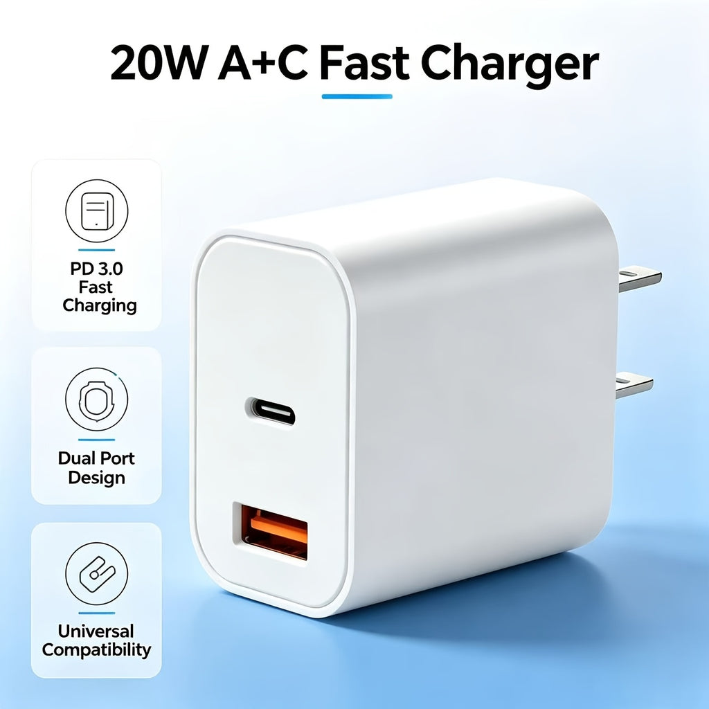 20w usb c fast phone charger type c power adapter 2 port